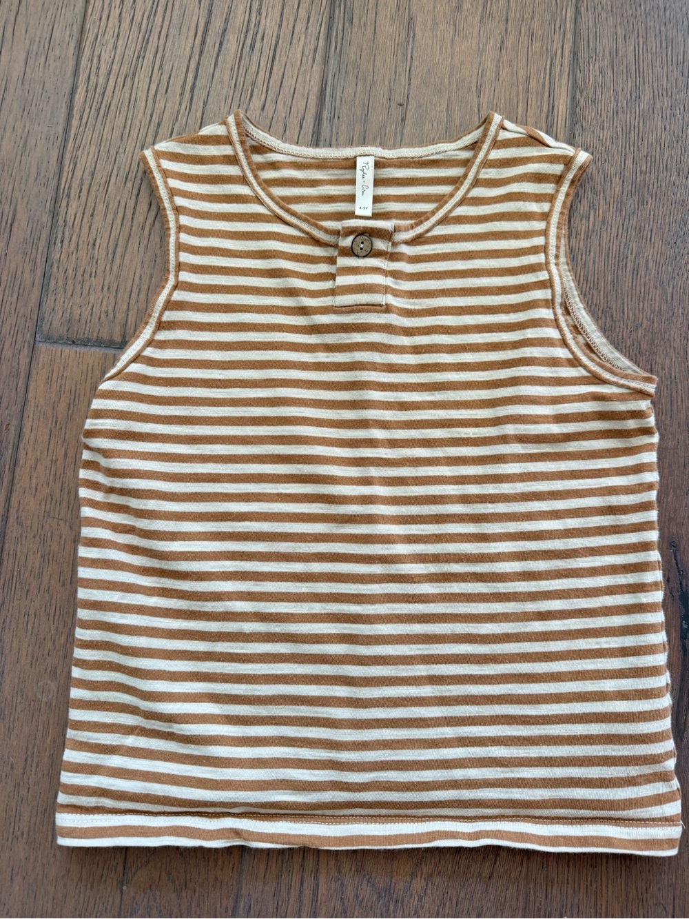 Rylee + Cru Striped Tank in Tan and Cream